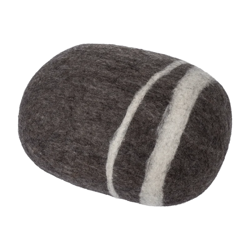 Pouf en laine marron foncé marbré M Oskar - myfelt
