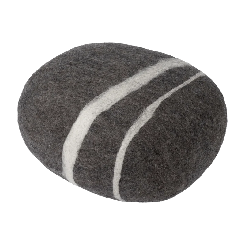 Pouf en laine marron foncé marbré L Oskar - myfelt
