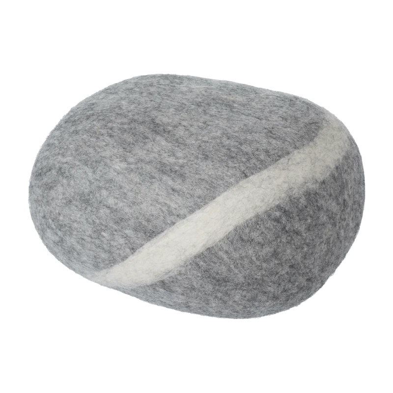 Pouf en laine gris marbré S Carl - myfelt