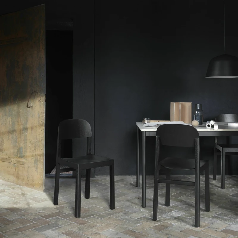 Table chêne laqué et noire 200 x 92 cm Workshop - Muuto