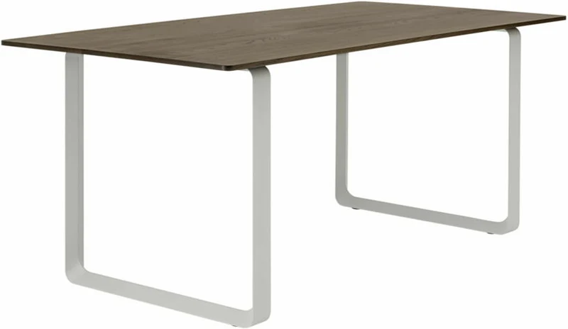 Table en chêne massif fumé et aluminium blanc 170 x 85 cm 70/70 - Muuto