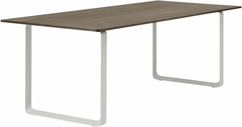 Table en chêne massif fumé et aluminium gris 225 x 90 cm 70/70 - Muuto