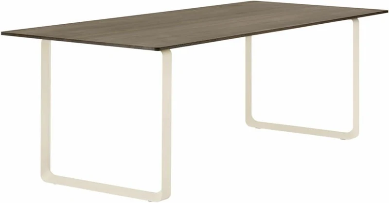 Table en chêne massif fumé et aluminium sable 225 x 90 cm 70/70 - Muuto