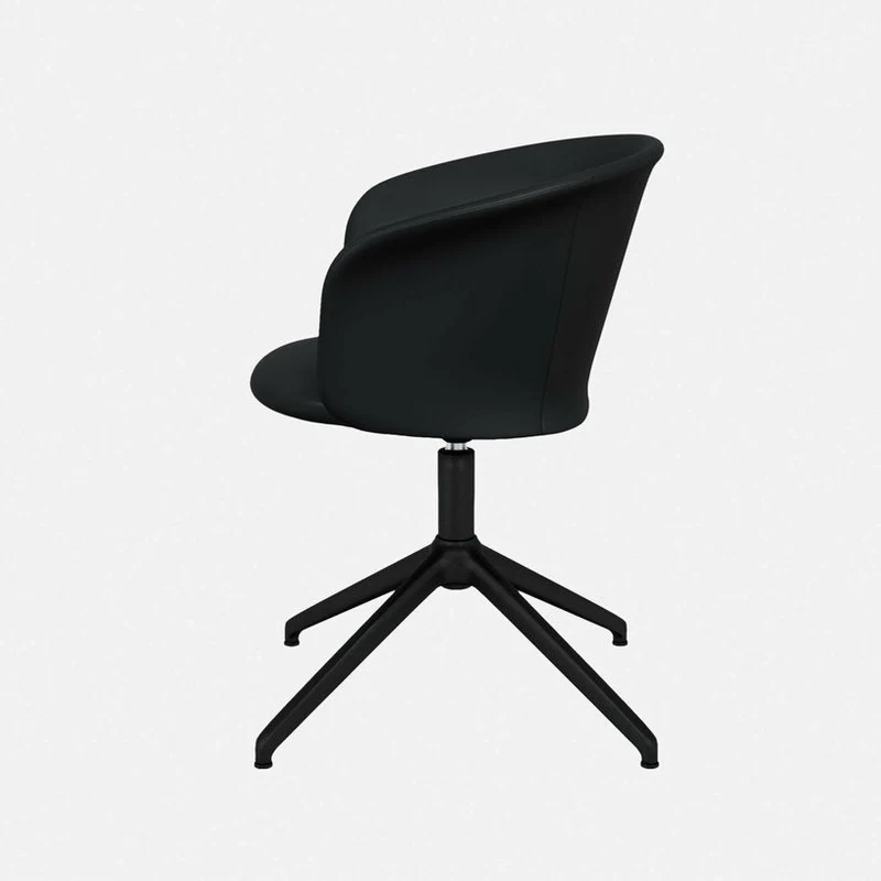 Fauteuil en cuir noir et piètement noir Kendo - Hem