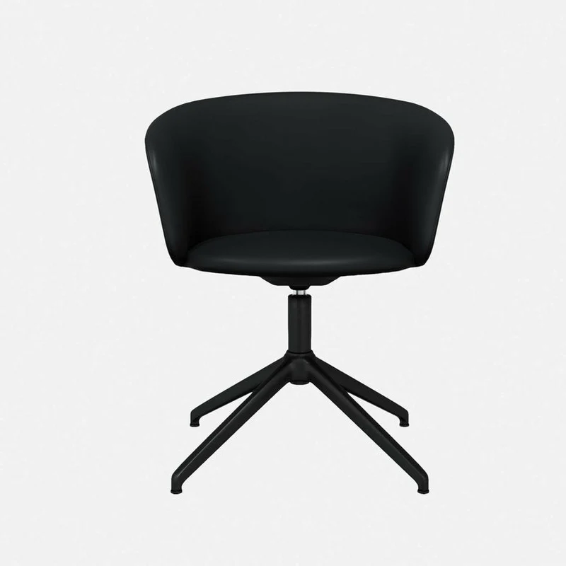 Fauteuil en cuir noir et piètement noir Kendo - Hem