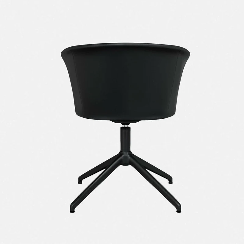 Fauteuil en cuir noir et piètement noir Kendo - Hem