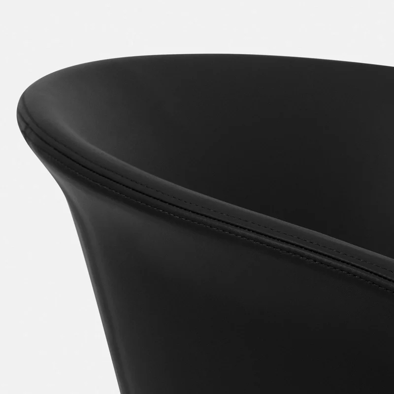 Fauteuil en cuir noir et piètement noir Kendo - Hem