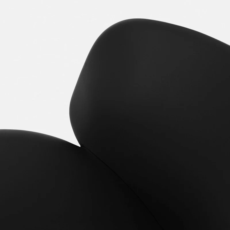 Fauteuil en cuir noir et piètement noir Kendo - Hem