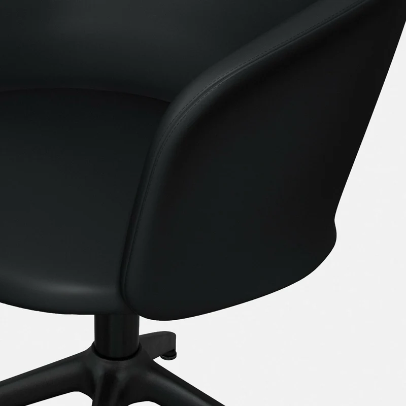 Fauteuil en cuir noir et piètement noir Kendo - Hem