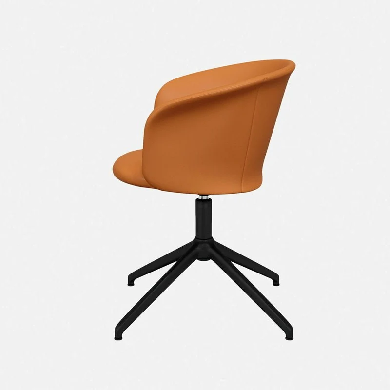 Fauteuil en cuir marron et piètement noir Kendo - Hem