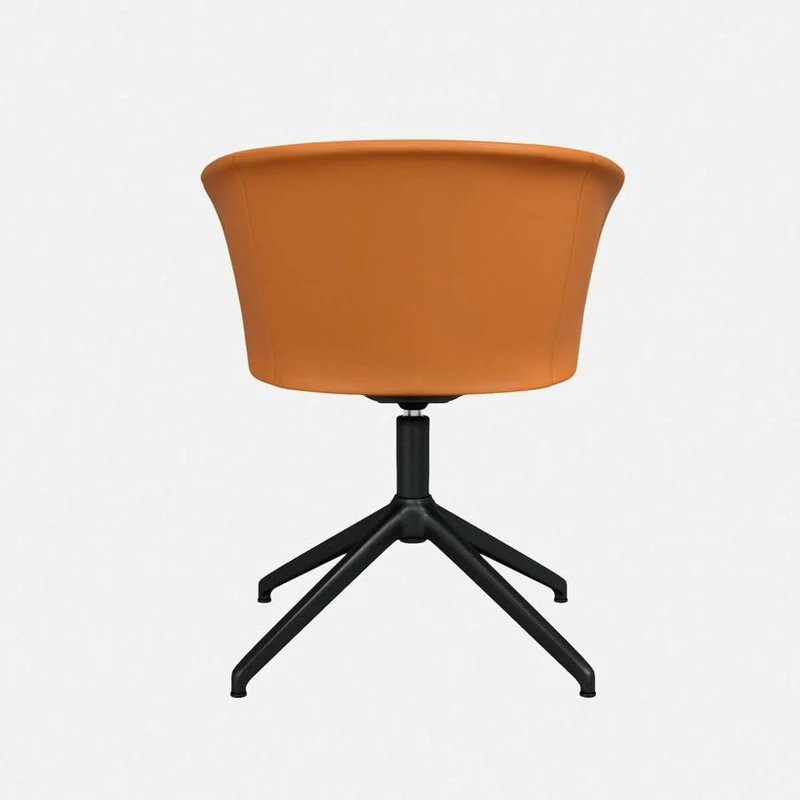 Fauteuil en cuir marron et piètement noir Kendo - Hem