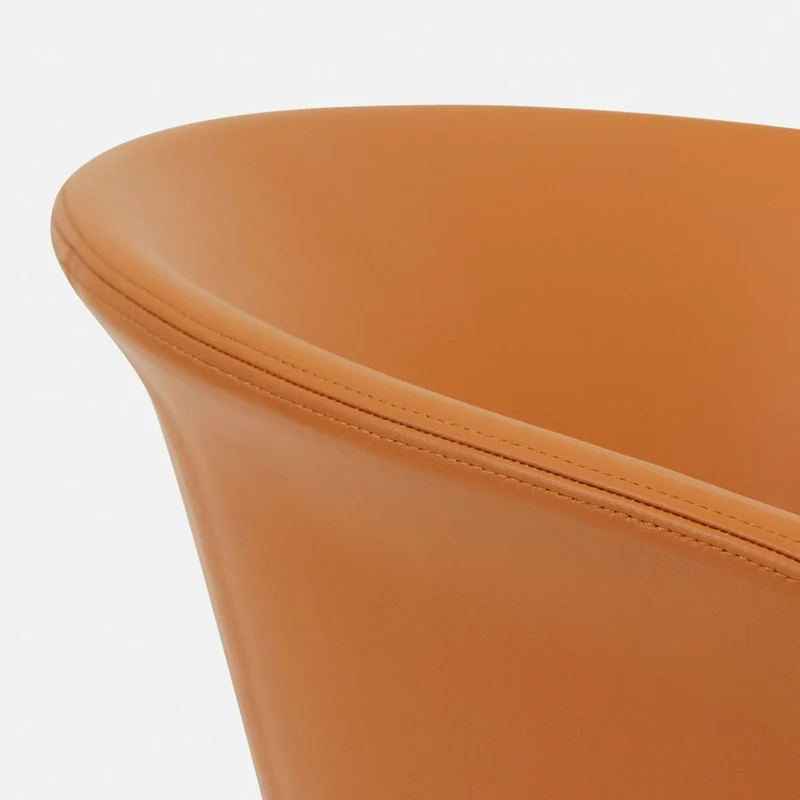 Fauteuil en cuir marron et piètement noir Kendo - Hem