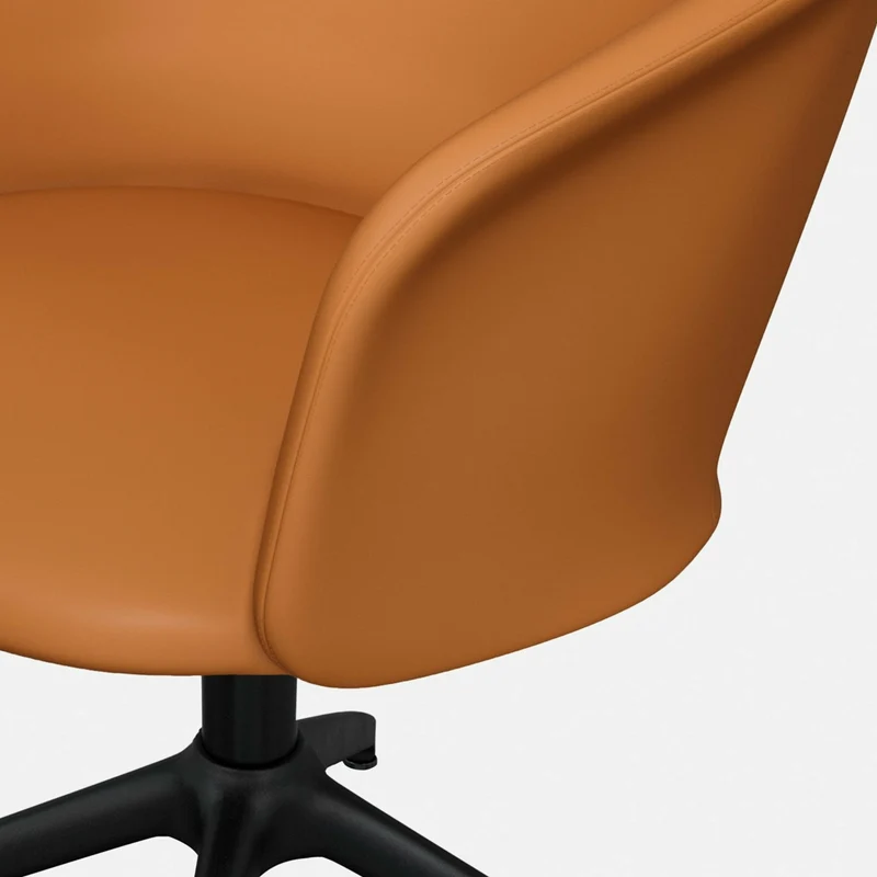 Fauteuil en cuir marron et piètement noir Kendo - Hem