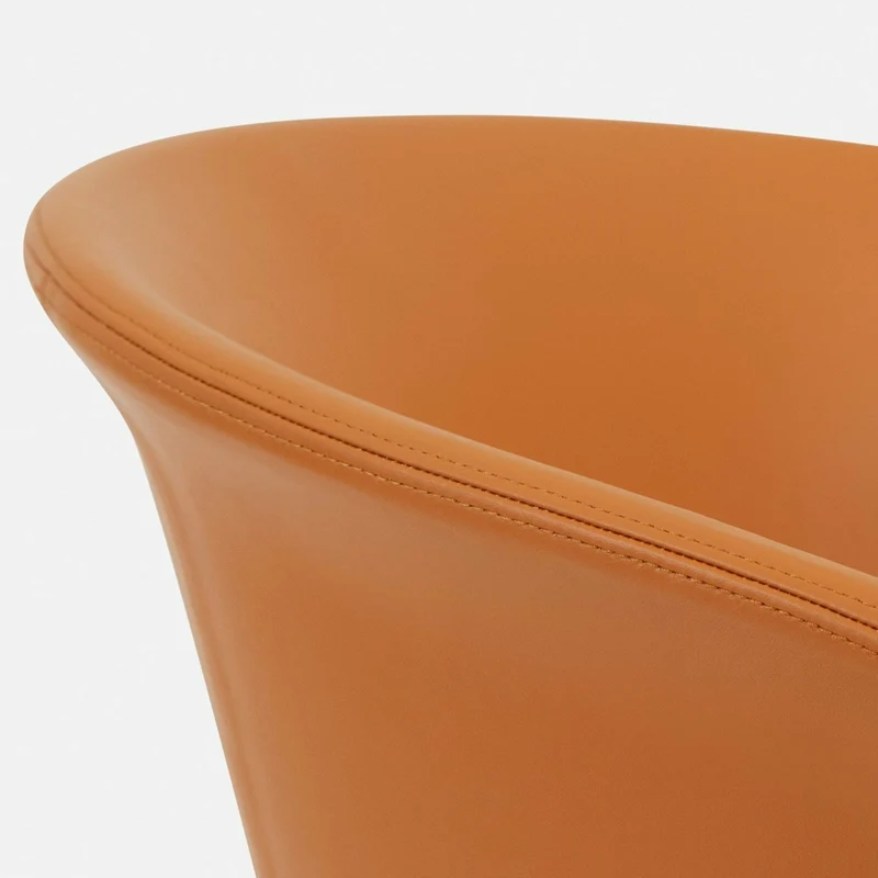 Fauteuil en cuir marron et piètement argenté Kendo - Hem