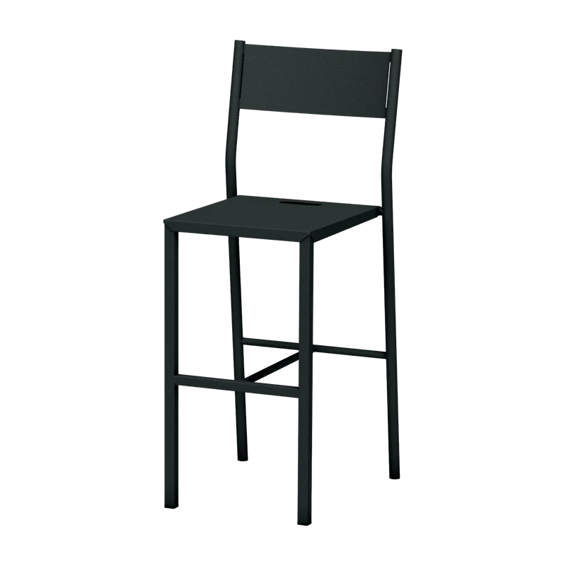 Chaise haute en acier mat anthracite 99 cm Take - Matière Grise