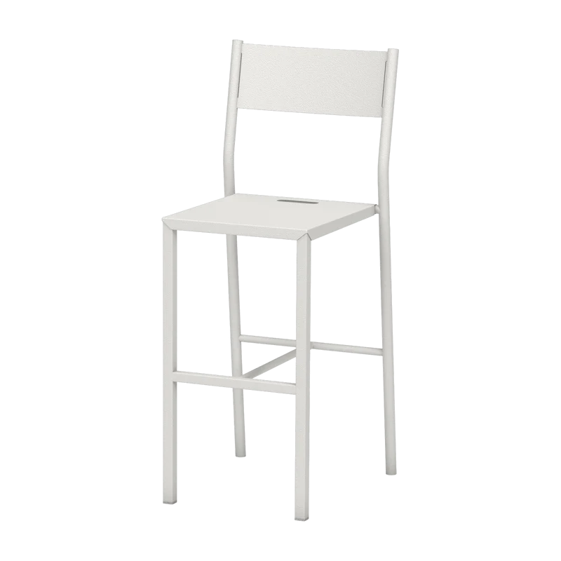Chaise haute en acier mat blanche 99 cm Take - Matière Grise