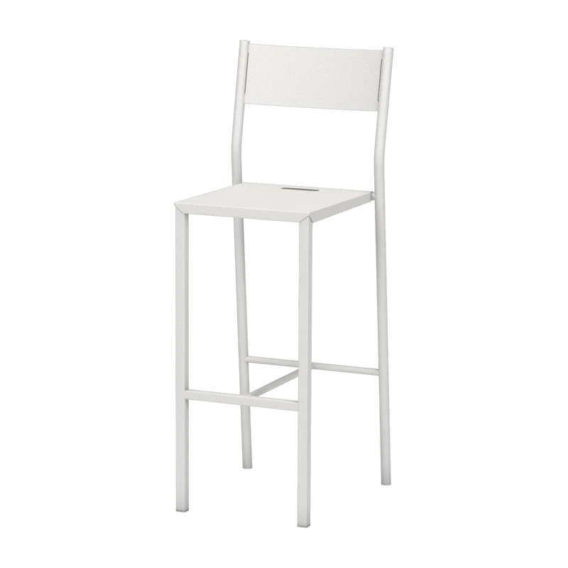 Chaise haute en acier mat blanche 110 cm Take - Matière Grise