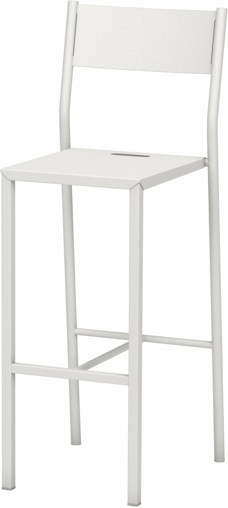 Chaise haute en acier mat blanche 110 cm Take - Matière Grise