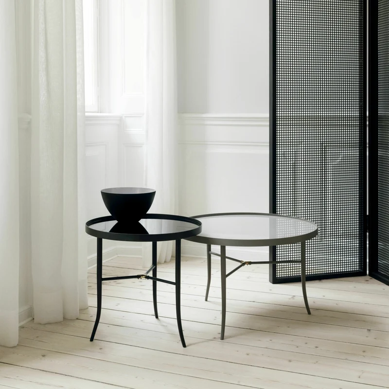 Table basse grise en verre et acier Lug Grey - Normann Copenhagen
