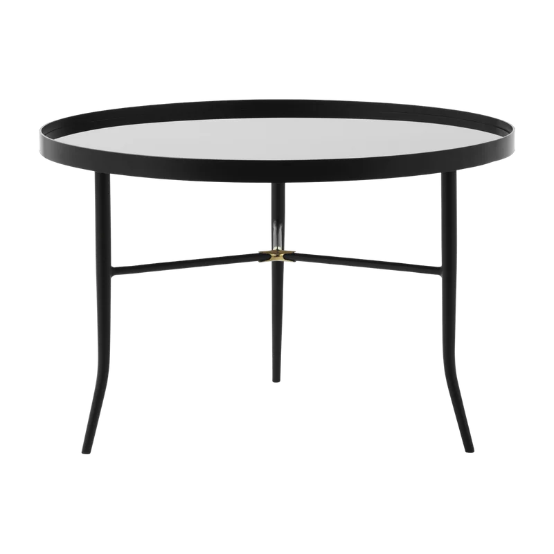 Table basse noire en verre et acier Lug noir - Normann Copenhagen