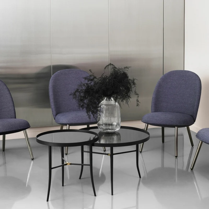 Table basse noire en verre et acier Lug noir - Normann Copenhagen