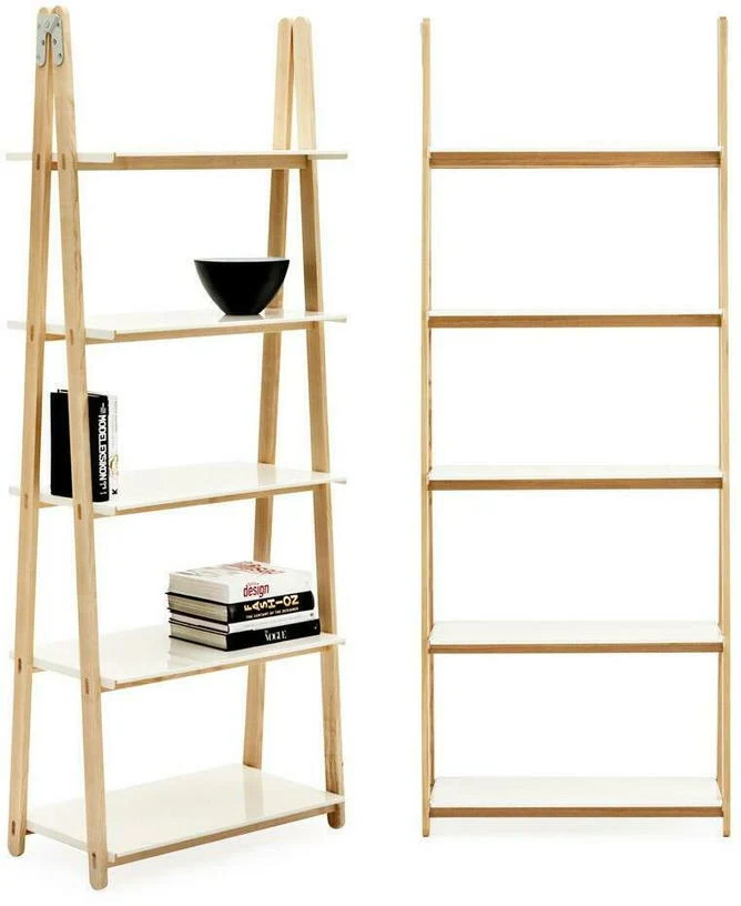 Grande bibliothèque en frêne et acier blanc One Step Up blanc - Normann Copenhagen