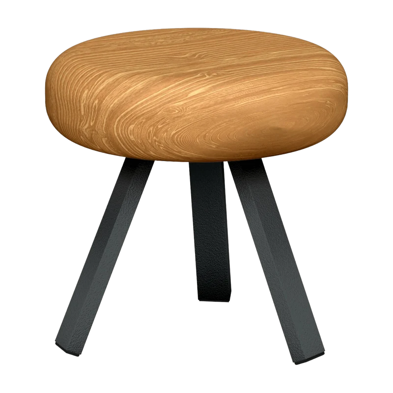 Tabouret en chêne et acier anthracite 35 cm Smack - Matière Grise