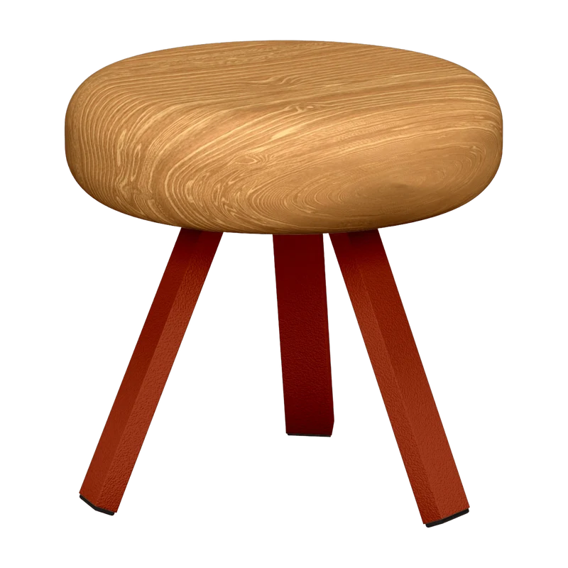 Tabouret en chêne et acier terracotta 35 cm Smack - Matière Grise
