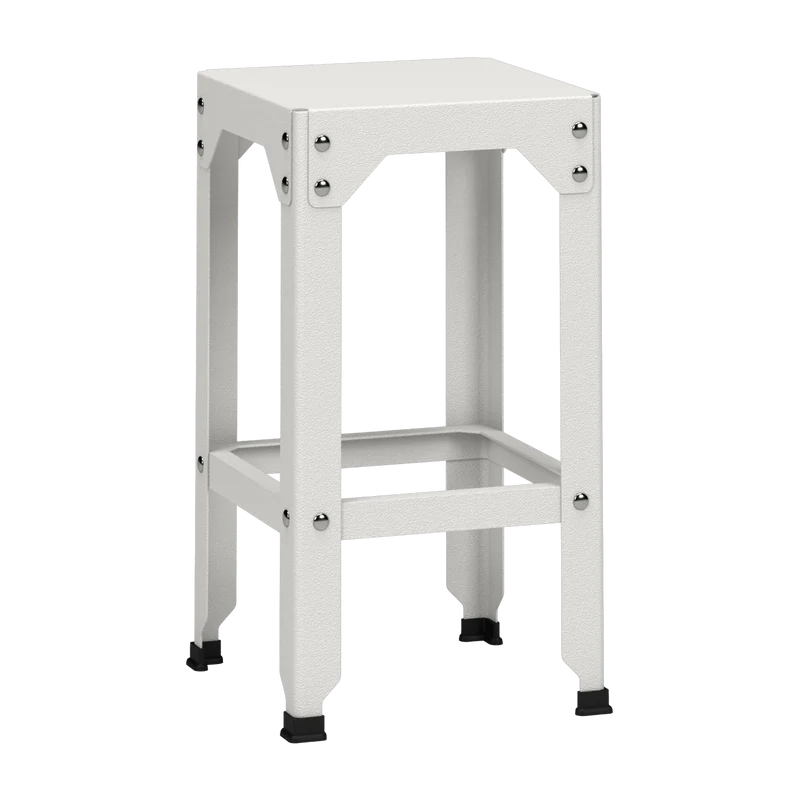 Tabouret haut en acier galvanisé blanc 63 cm Hegoa - Matière Grise
