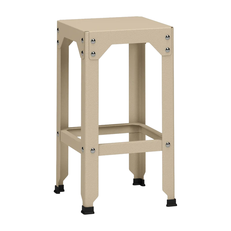 Tabouret haut en acier galvanisé crème 63 cm Hegoa - Matière Grise
