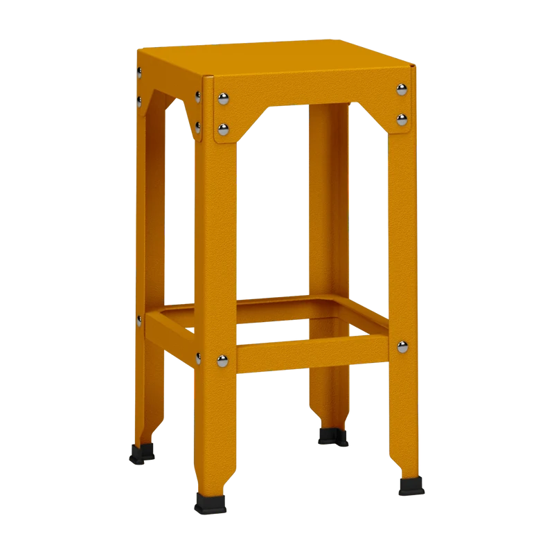 Tabouret haut en acier galvanisé safran 63 cm Hegoa - Matière Grise