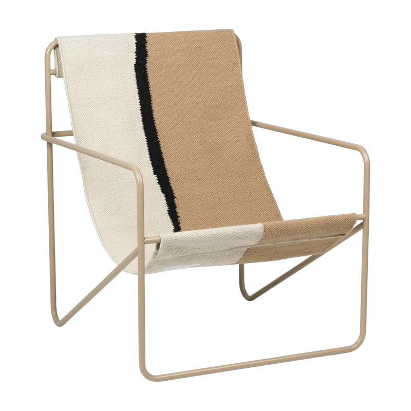 Fauteuil noir et terre en métal beige Desert - Ferm Living