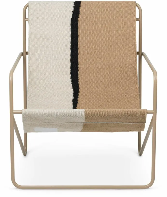 Fauteuil noir et terre en métal beige Desert - Ferm Living
