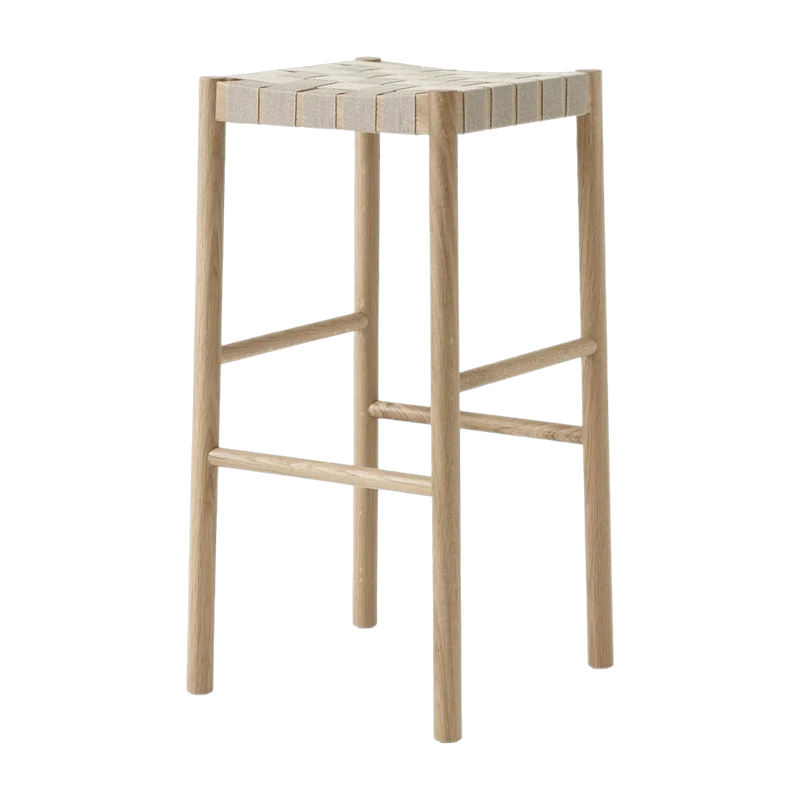 Tabouret de bar beige et piètement naturel Betty TK8 - &tradition