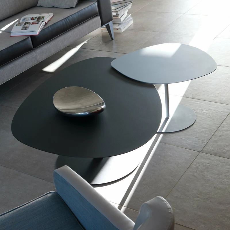 Table basse XL blanche 39 cm Galet - Matière Grise