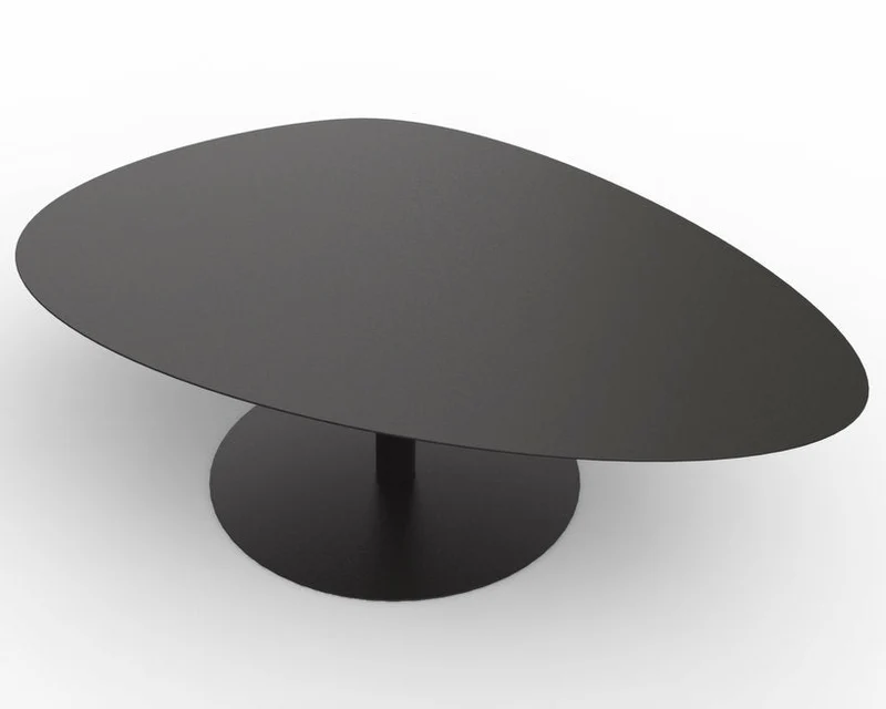 Table basse XL noir mat 80 cm Galet - Matière Grise