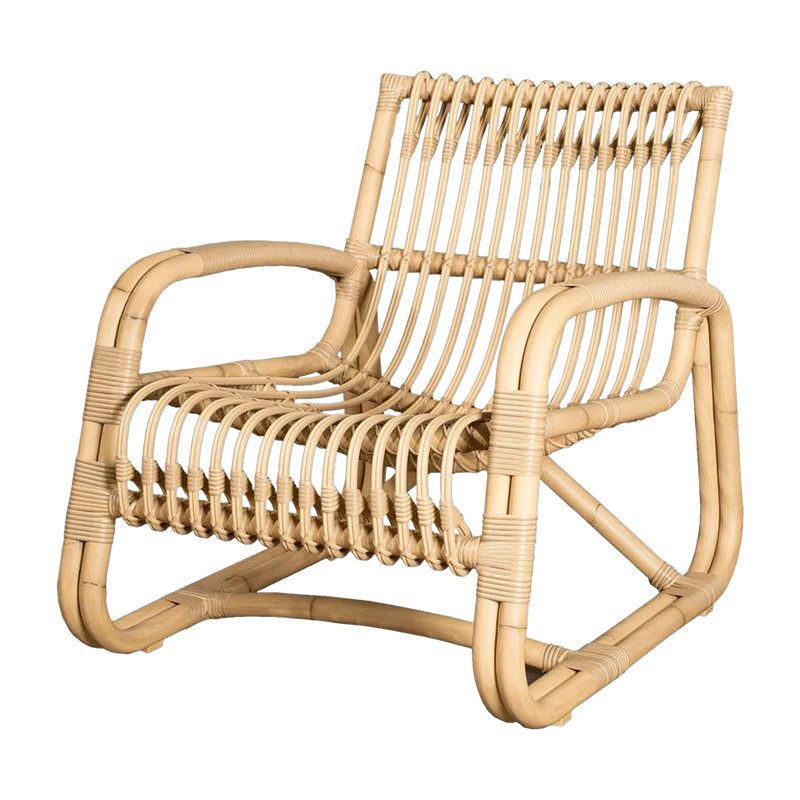 Fauteuil en aluminium et cannage naturel Curve - Cane-Line