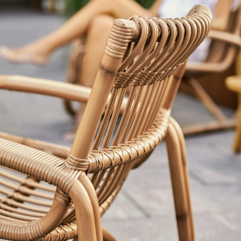 Fauteuil en aluminium et cannage naturel Curve - Cane-Line