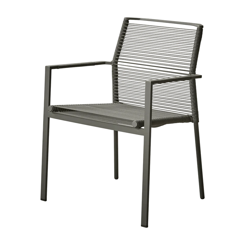 Chaise de jardin avec accoudoirs gris Edge - Cane-Line
