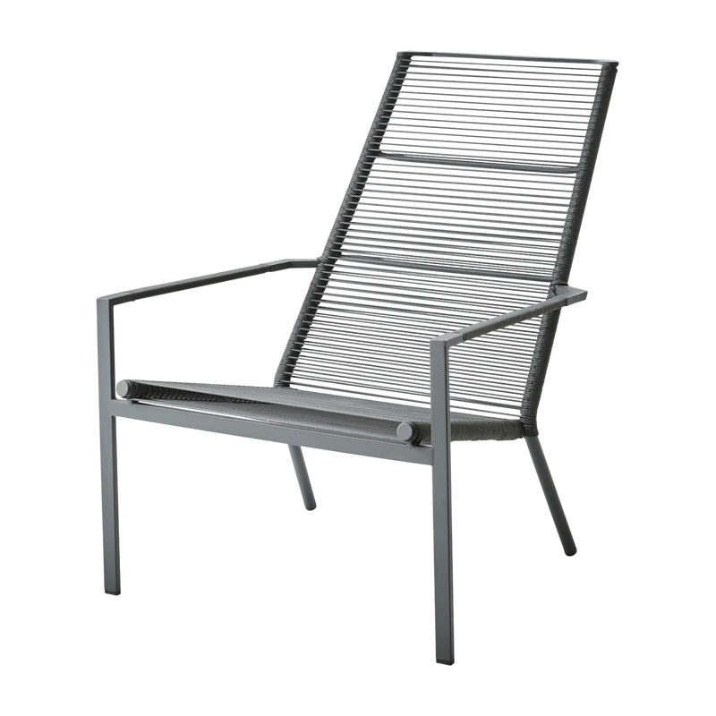 Fauteuil à haut dossier gris Edge - Cane-Line