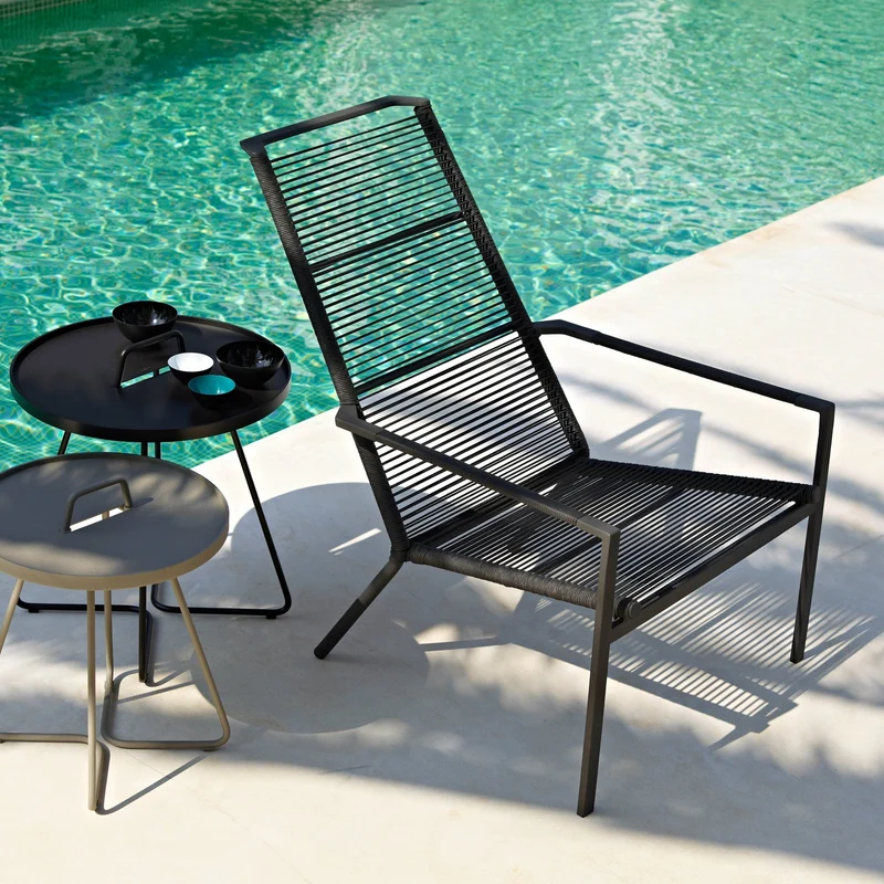 Fauteuil à haut dossier gris Edge - Cane-Line