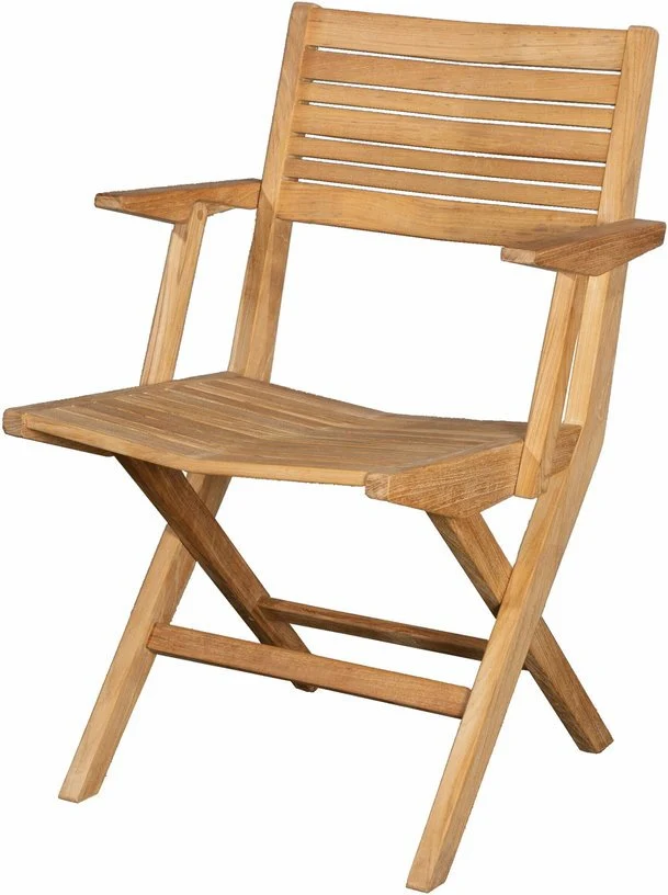 Chaise de jardin avec accoudoirs pliable en teck Flip - Cane-Line