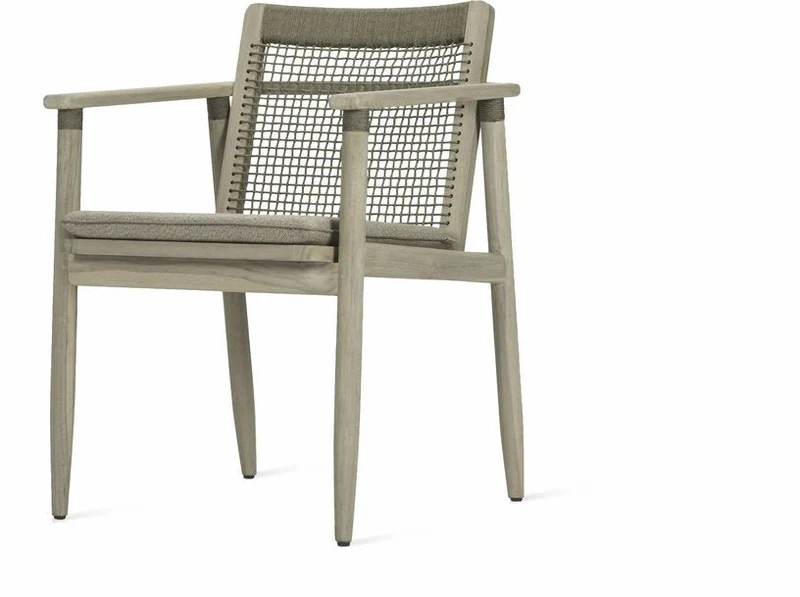 Chaise de jardin avec accoudoirs en teck vieilli David - Vincent Sheppard