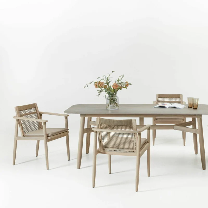 Chaise de jardin avec accoudoirs en teck vieilli David - Vincent Sheppard
