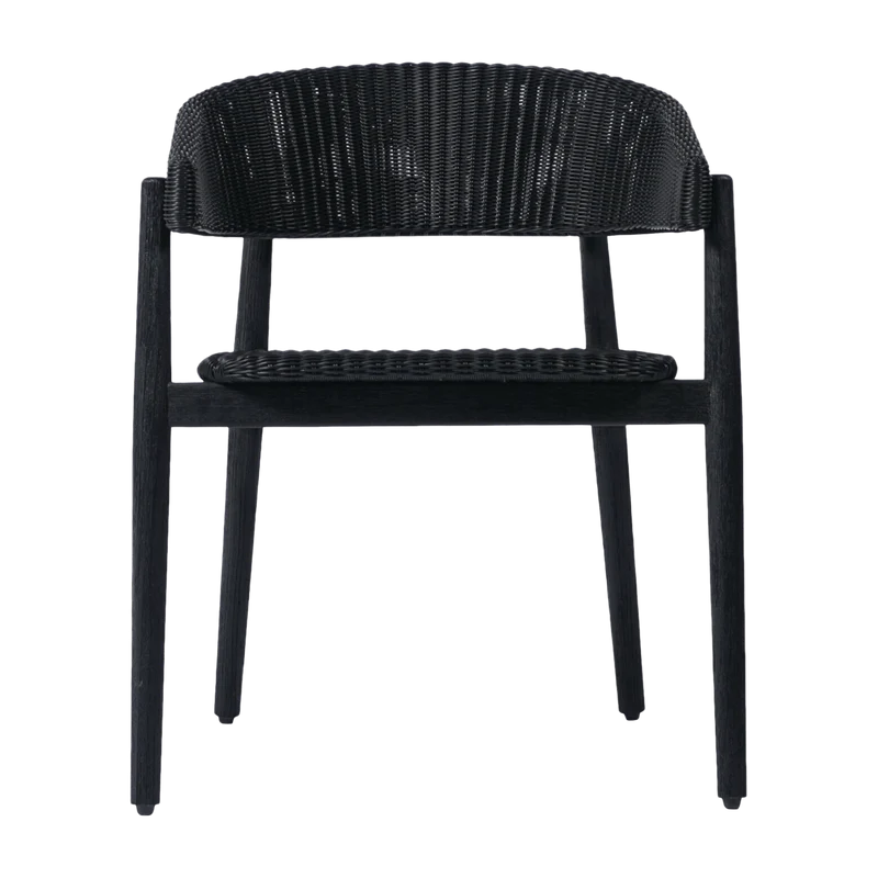 Chaise d'extérieur teck massif noir Mona - Vincent Sheppard
