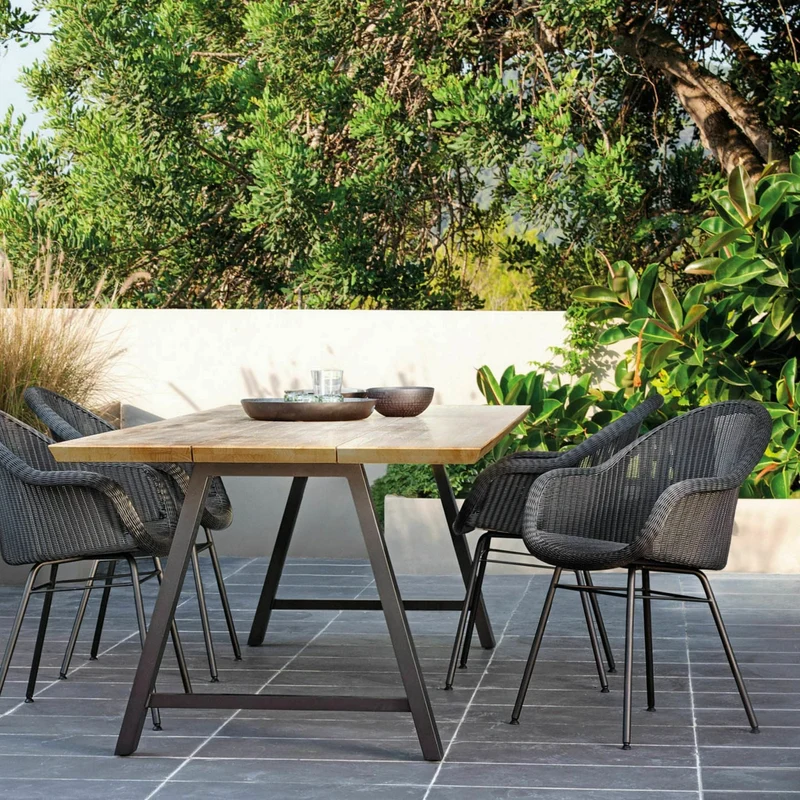 Table d'extérieur teck massif et noir 285 x 100 cm Matteo - Vincent Sheppard