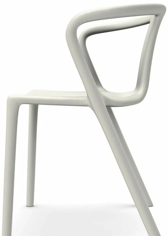 Chaise avec accoudoirs en polypropylène blanche Air - Magis