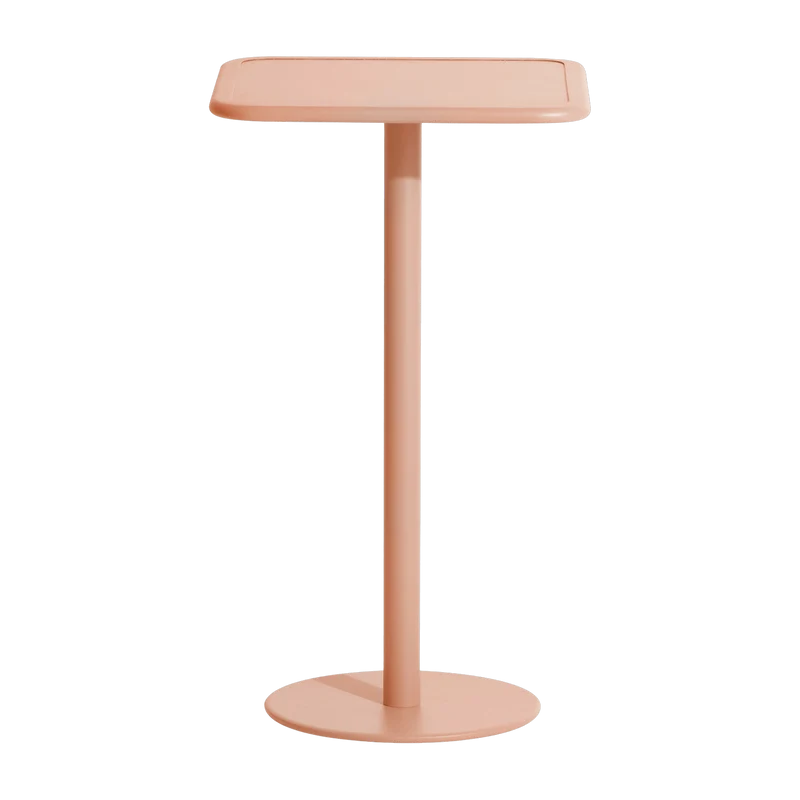 Table haute carrée outdoor rose blush Week end - Petite friture