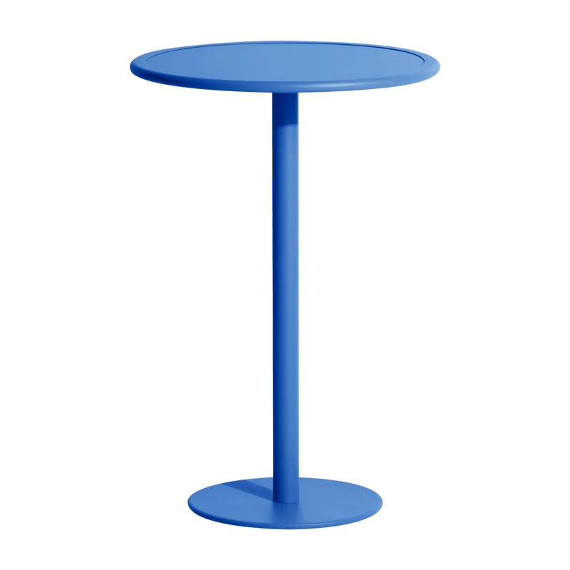 Table haute ronde outdoor bleue Week end - Petite friture
