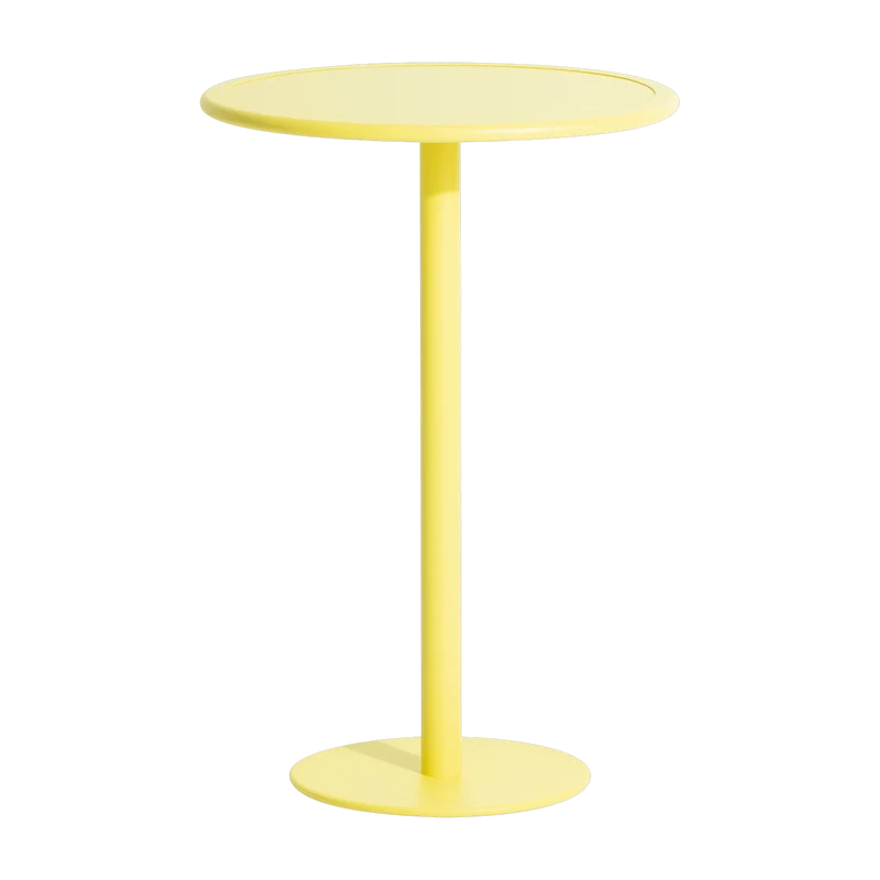 Table haute ronde outdoor jaune Week end - Petite friture